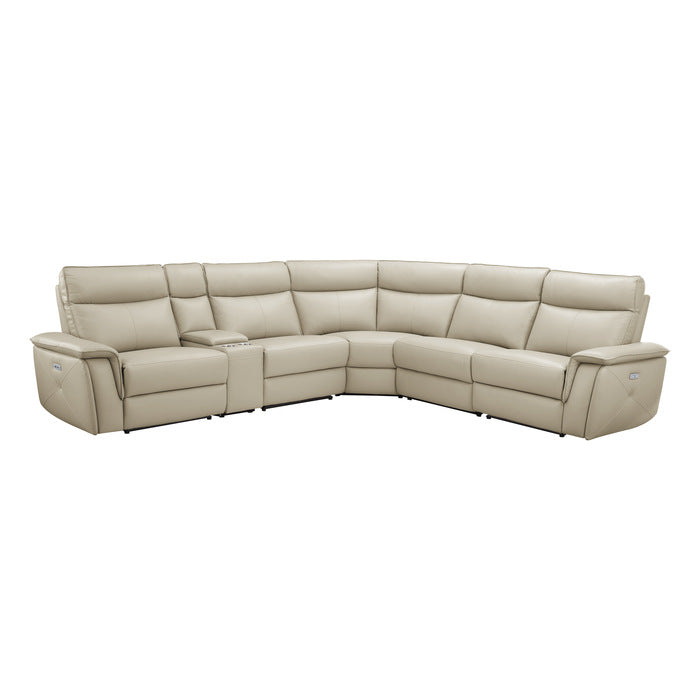 Maroni Taupe 6-Piece Modular Power Reclining Sectional - Ornate Home