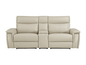 Maroni Taupe Power Double Reclining Loveseat (Console) - Ornate Home