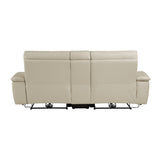 Maroni Taupe Power Double Reclining Loveseat (Console) - Ornate Home