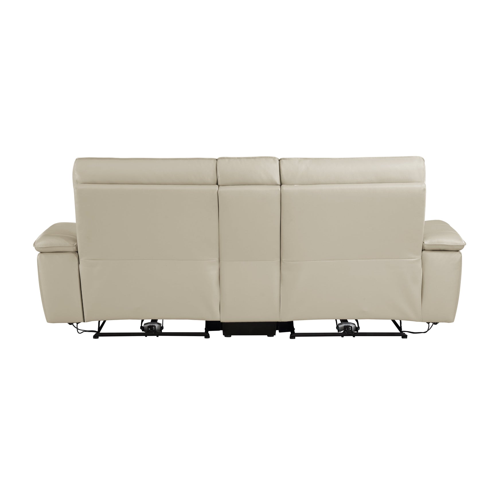 Maroni Taupe Power Double Reclining Loveseat (Console) - Ornate Home