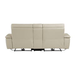 Maroni Taupe Power Double Reclining Loveseat (Console) - Ornate Home