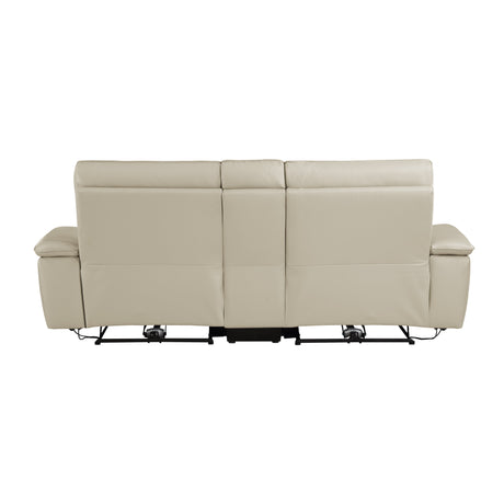 Maroni Taupe Power Double Reclining Loveseat (Console) - Ornate Home
