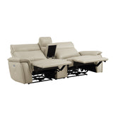 Maroni Taupe Power Double Reclining Loveseat (Console) - Ornate Home