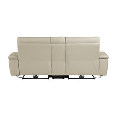 Maroni Taupe Power Double Reclining Loveseat (Console) - Ornate Home