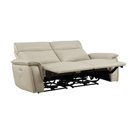 Maroni Taupe Power Double Reclining Loveseat - Ornate Home