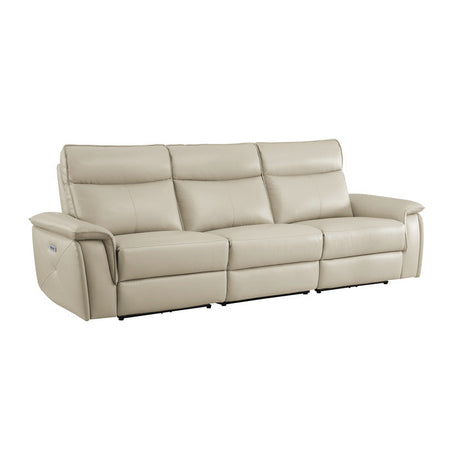 Maroni Taupe Power Double Reclining Sofa - Ornate Home