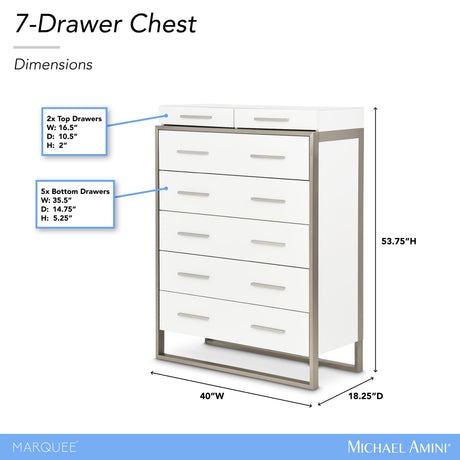 Marquee Cloud White 7-Drawer Chest - Ornate Home