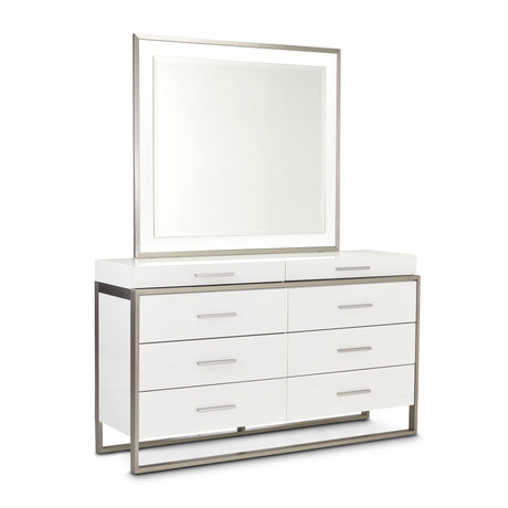 Marquee Cloud White Dresser with Mirror - Ornate Home