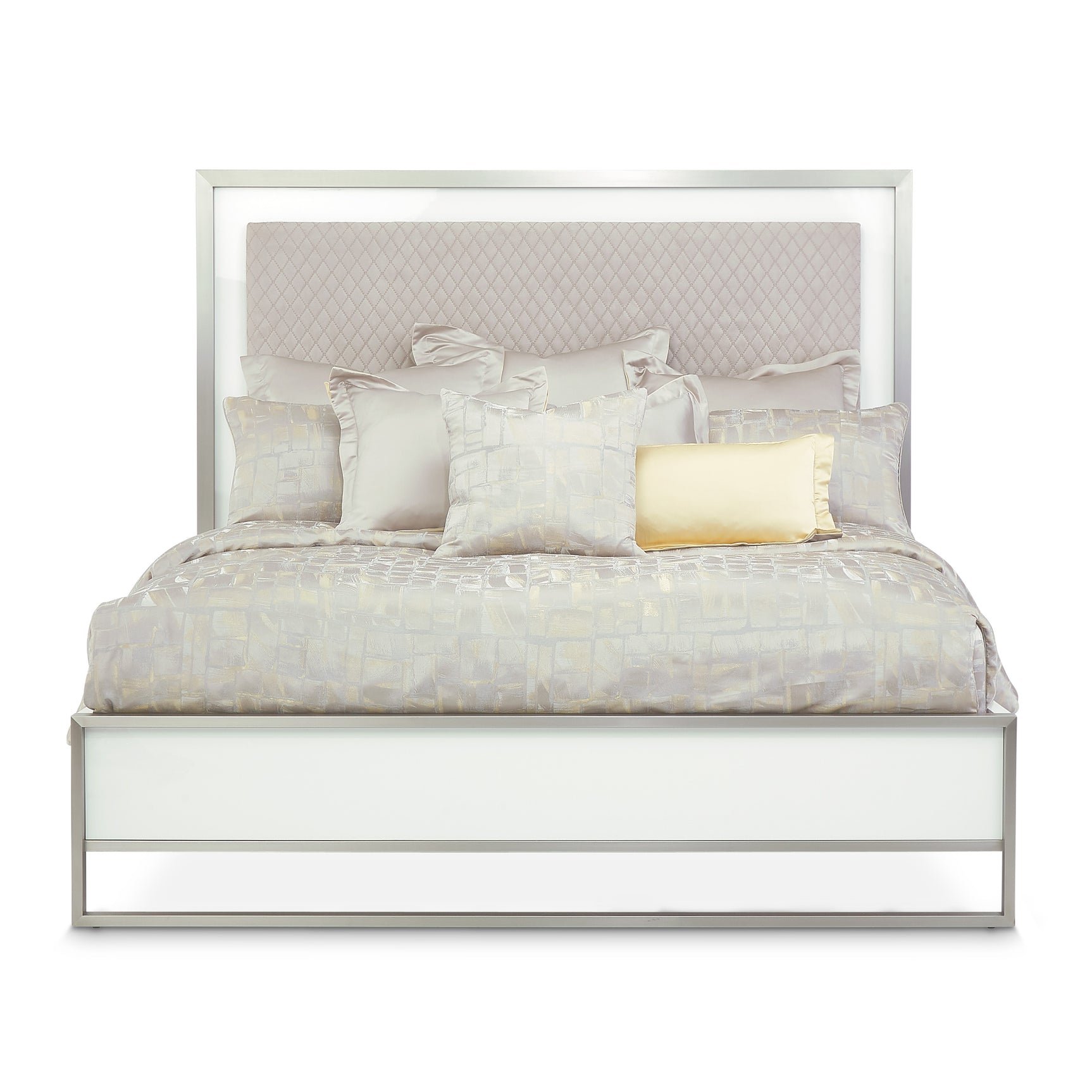 Marquee Cloud White Eastern King Panel Bed - Ornate Home
