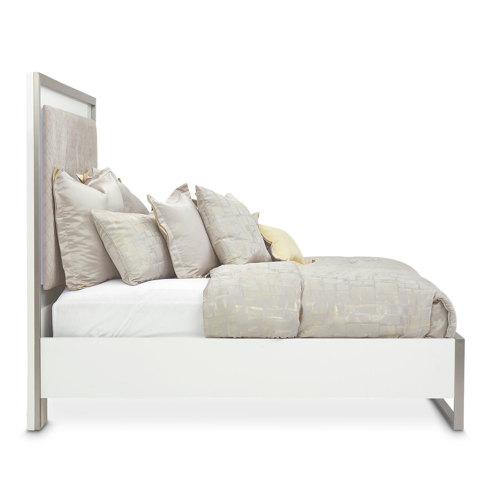 Marquee Cloud White Eastern King Panel Bed - Ornate Home
