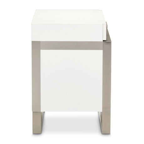 Marquee Cloud White Nightstand - Ornate Home