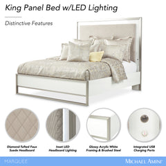 Marquee Cloud White Panel Bed - Ornate Home