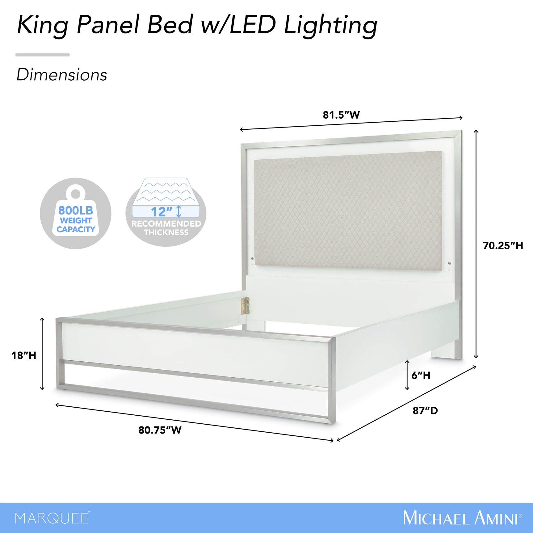 Marquee Cloud White Panel Bed - Ornate Home