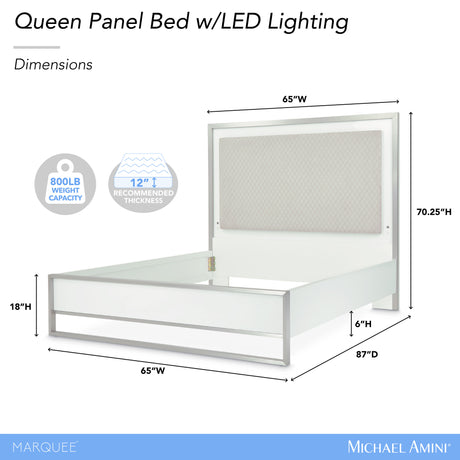 Marquee Cloud White Queen Panel Bed - Ornate Home