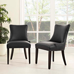 Marquis Black Faux Leather Dining Chair (Set of 2) - Ornate Home