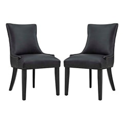 Marquis Black Faux Leather Dining Chair (Set of 2) - Ornate Home