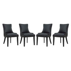 Marquis Black Faux Leather Dining Chair (Set of 4) - Ornate Home