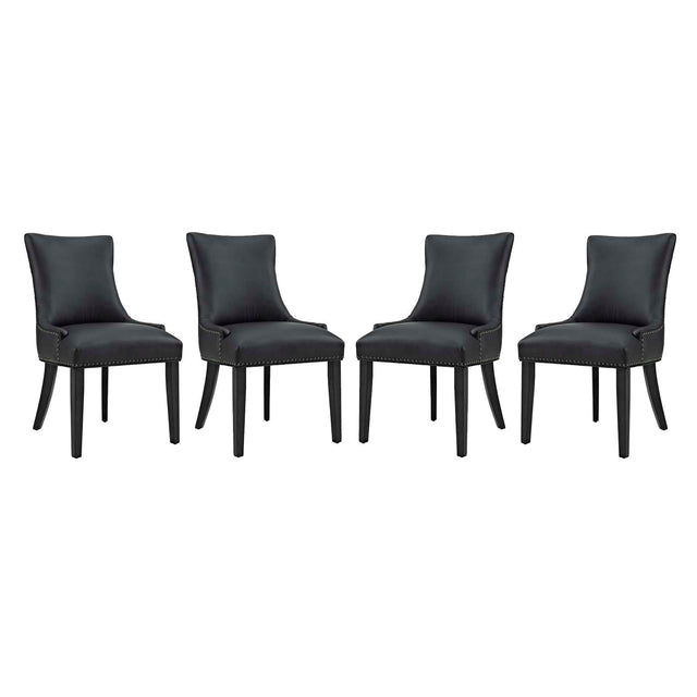 Marquis Black Faux Leather Dining Chair (Set of 4) - Ornate Home