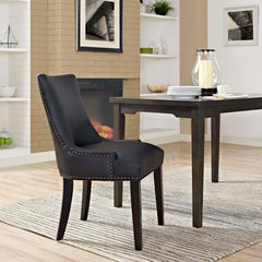 Marquis Black Vegan Leather Dining Chair - Ornate Home