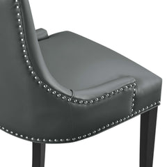 Marquis Gray Vegan Leather Dining Chair - Ornate Home