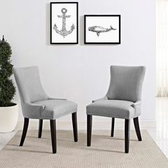 Marquis Light Gray Fabric Dining Side Chair (Set of 2) - Ornate Home