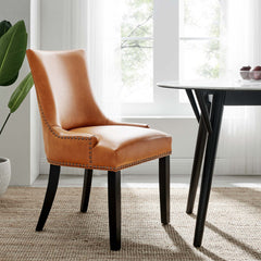 Marquis Tan Vegan Leather Dining Chair - Ornate Home