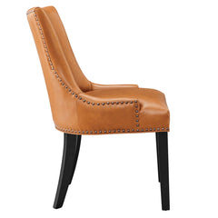 Marquis Tan Vegan Leather Dining Chair - Ornate Home