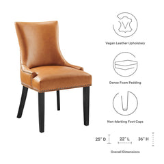Marquis Tan Vegan Leather Dining Chair - Ornate Home