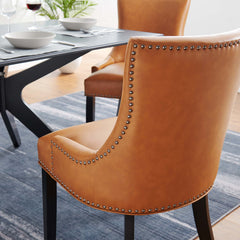 Marquis Tan Vegan Leather Dining Chair - Ornate Home