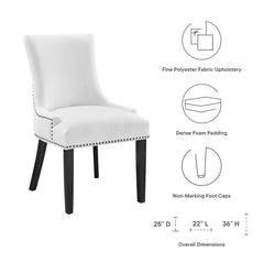 Marquis White Fabric Dining Chair - Ornate Home
