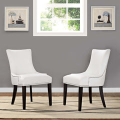 Marquis White Faux Leather Dining Chair (Set of 2) - Ornate Home