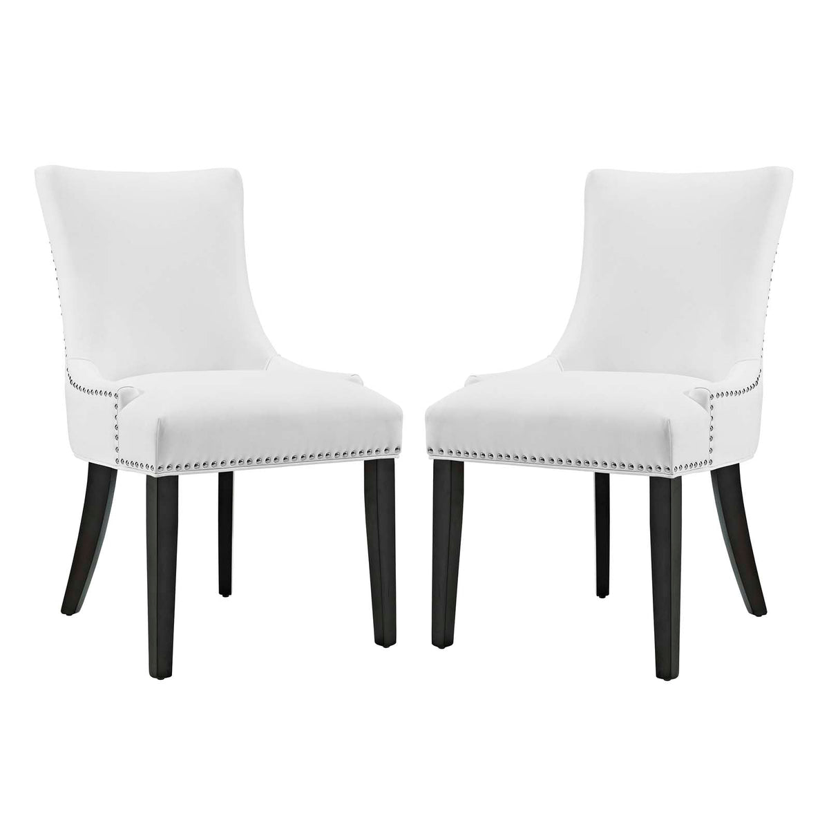 Marquis White Faux Leather Dining Chair (Set of 2) - Ornate Home