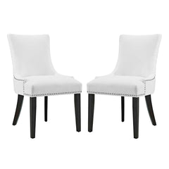 Marquis White Faux Leather Dining Chair (Set of 2) - Ornate Home