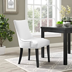Marquis White Vegan Leather Dining Chair - Ornate Home