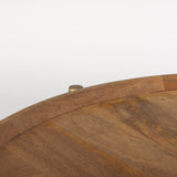 Marquisa Brown/Black 34.25" Round Small Wood Metal Coffee Table - Ornate Home
