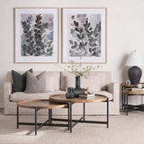 Marquisa Brown/Black 34.25" Round Small Wood Metal Coffee Table - Ornate Home