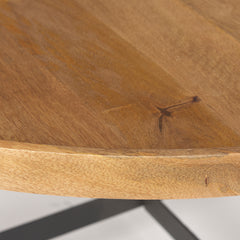 Marquisa Medium Brown/Black 42" Round Wood Metal Large Coffee Table - Ornate Home