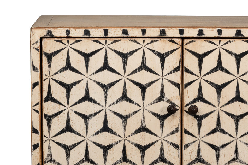 Marrakesh Black/Tan Painted Sideboard - Ornate Home