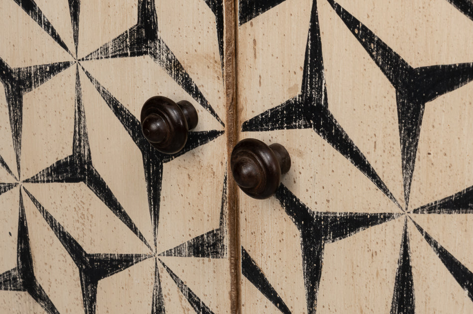 Marrakesh Black/Tan Painted Sideboard - Ornate Home