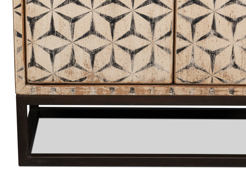 Marrakesh Black/Tan Painted Sideboard - Ornate Home