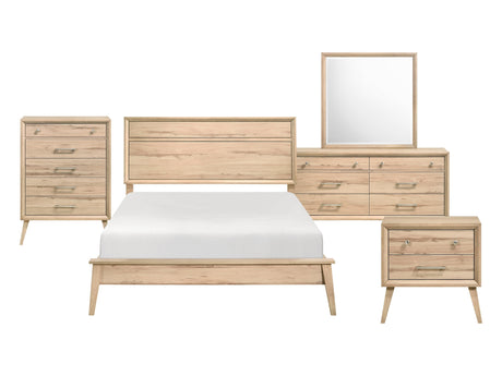 Marrin Natural Oak 5-Piece Queen Bedroom Set - Ornate Home