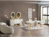 Marsel Cream Dining Room Consol With Mirror