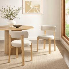 Marsha Ecru Upholstered Fabric Dining Chairs (Set of 2) - Ornate Home