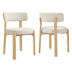 Marsha Ecru Upholstered Fabric Dining Chairs (Set of 2) - Ornate Home