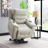 Marsha Light Gray Power Recliner W/Lift & Massage - Ornate Home
