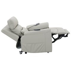 Marsha Light Gray Power Recliner W/Lift & Massage - Ornate Home
