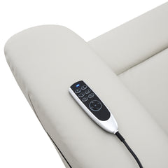 Marsha Light Gray Power Recliner W/Lift & Massage - Ornate Home