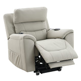 Marsha Light Gray Power Recliner W/Lift & Massage - Ornate Home