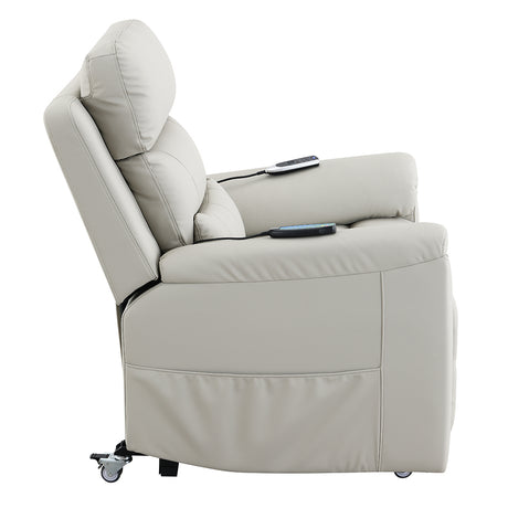 Marsha Light Gray Power Recliner W/Lift & Massage - Ornate Home