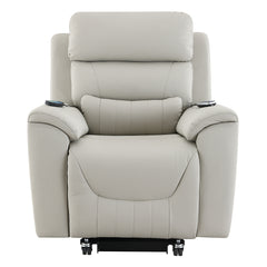 Marsha Light Gray Power Recliner W/Lift & Massage - Ornate Home